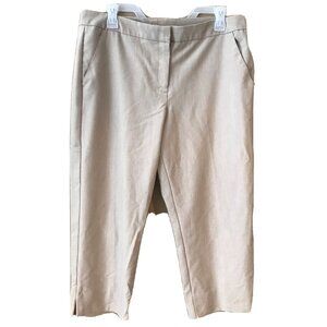 Worthington Dress Pants Womens Size 12 Beige Capri Mid-Rise Straight Modern Fit